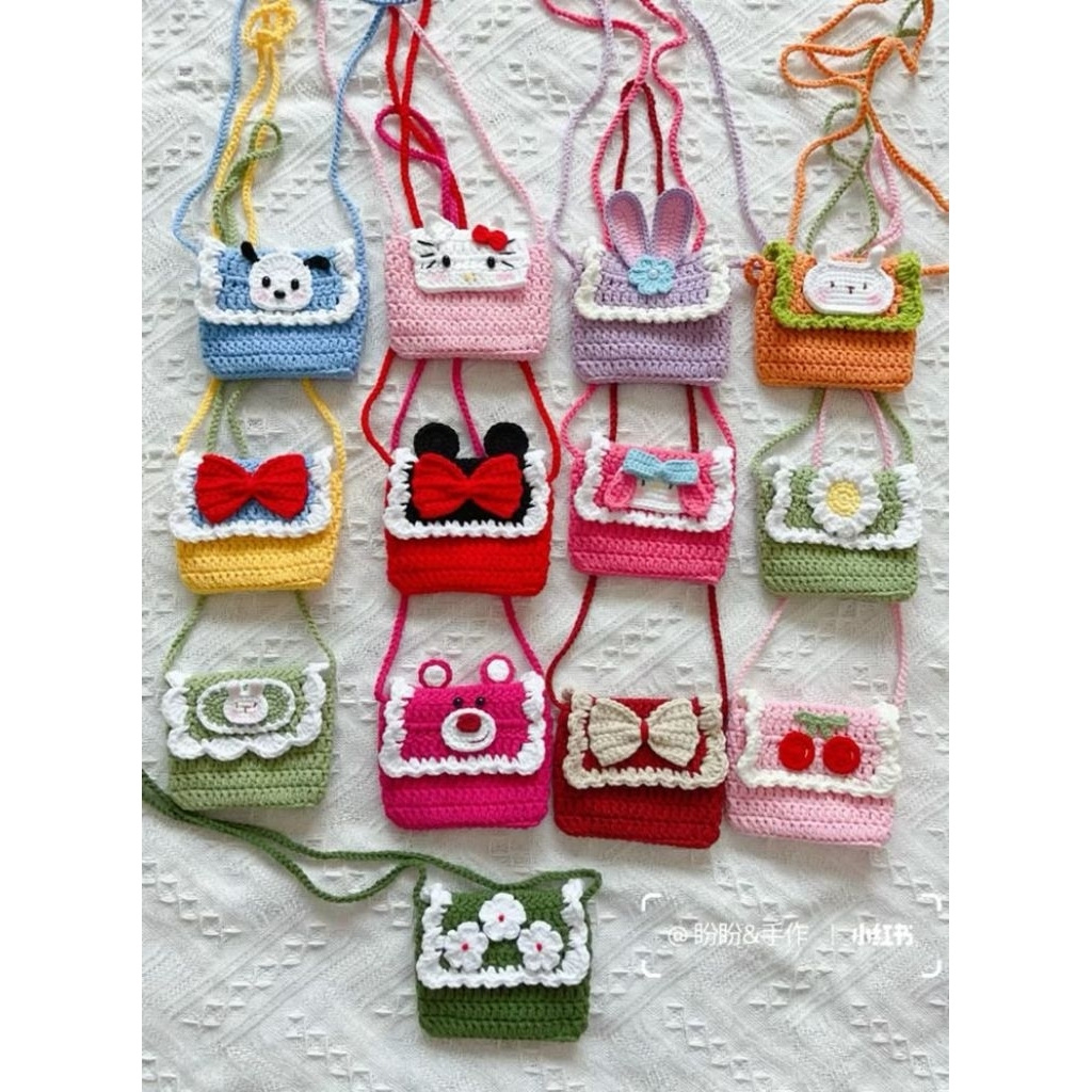 Tas karakter selempang anak rajut