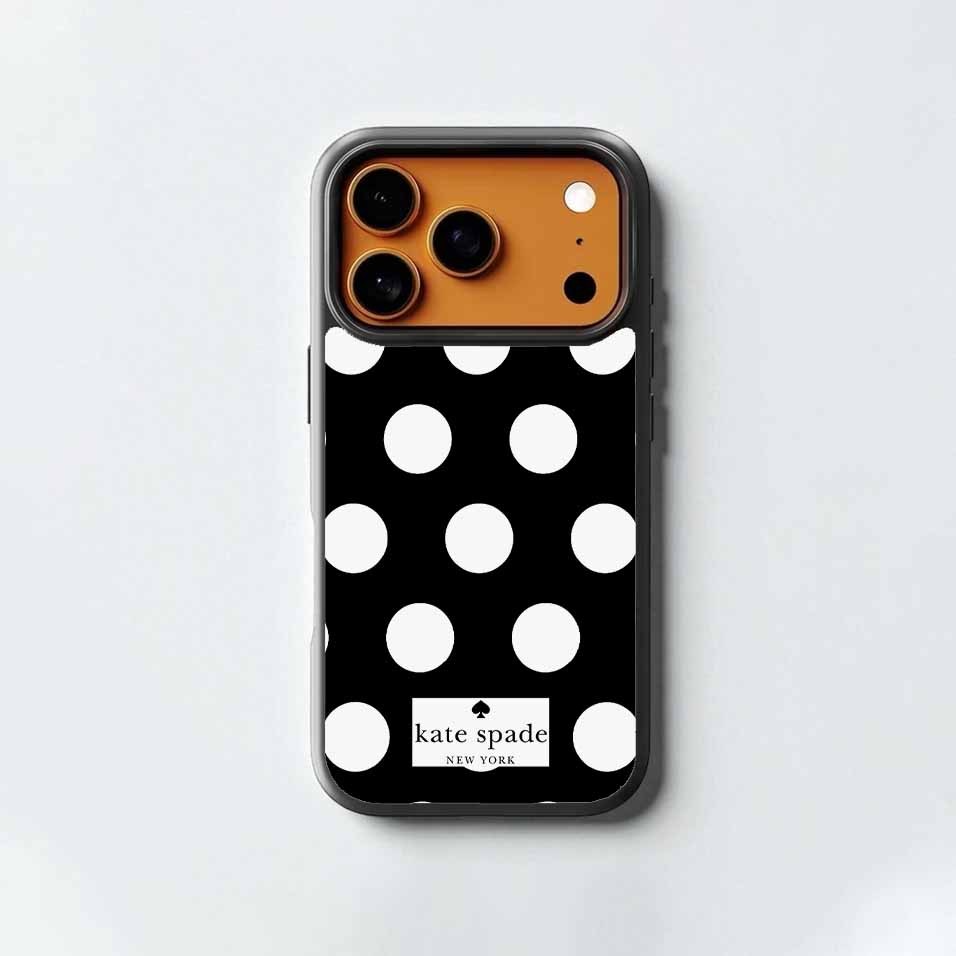 iPhone Case Kate Spade Polka Dot KS010 Hybrid Rubber for 17 Pro Max 16 15 14 Plus 13 12 Mini