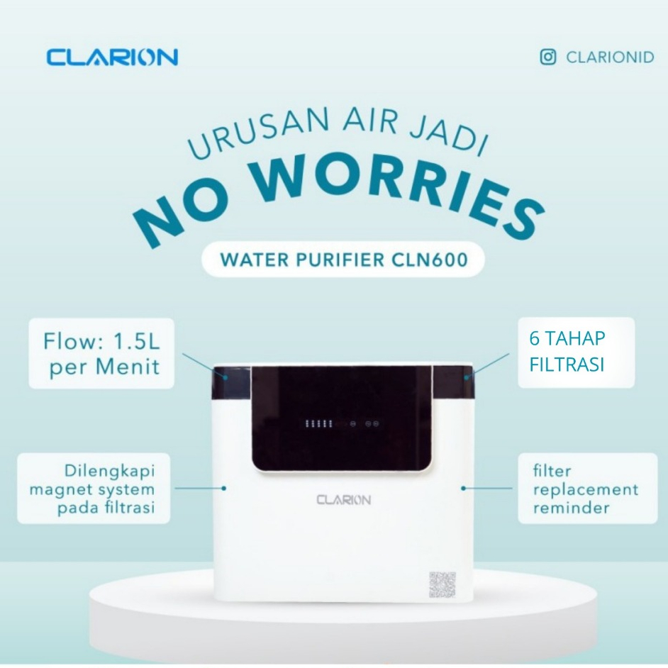 CLARION, Water purifier, CLN-600, Pemurni Air, RO Purifier