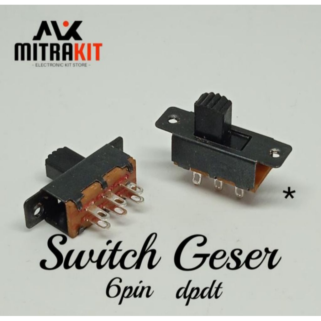 Saklar geser 6pin dpdt switch geser on off