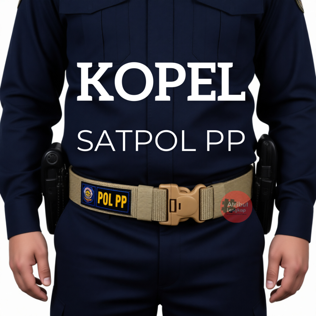 kopel satpol pp taktikal sabuk pol pp warna cream kepala gesper kuat