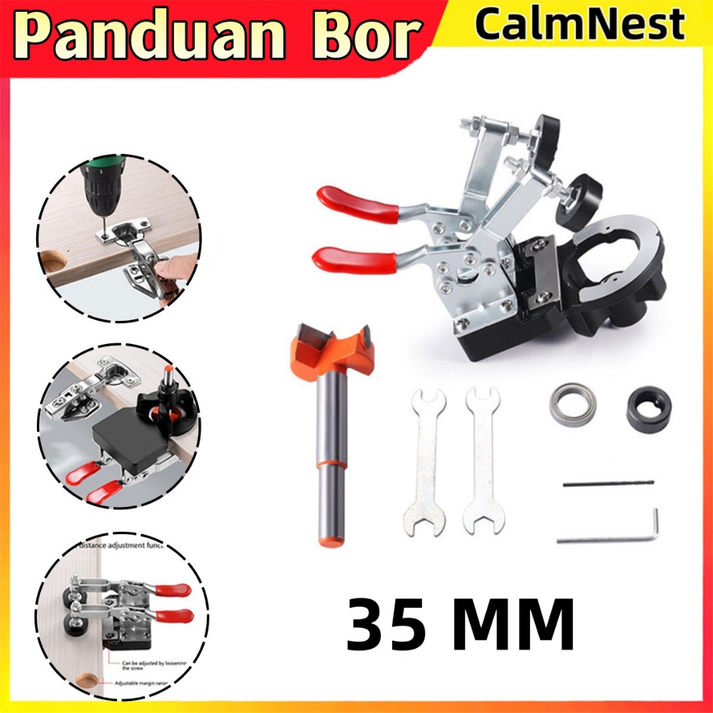 35mm Lubang Engsel Tersembunyi Jig Panduan Bor Kerja Kayu Jig Ganda Panduan Bor 35mm Jig Engsel Ters