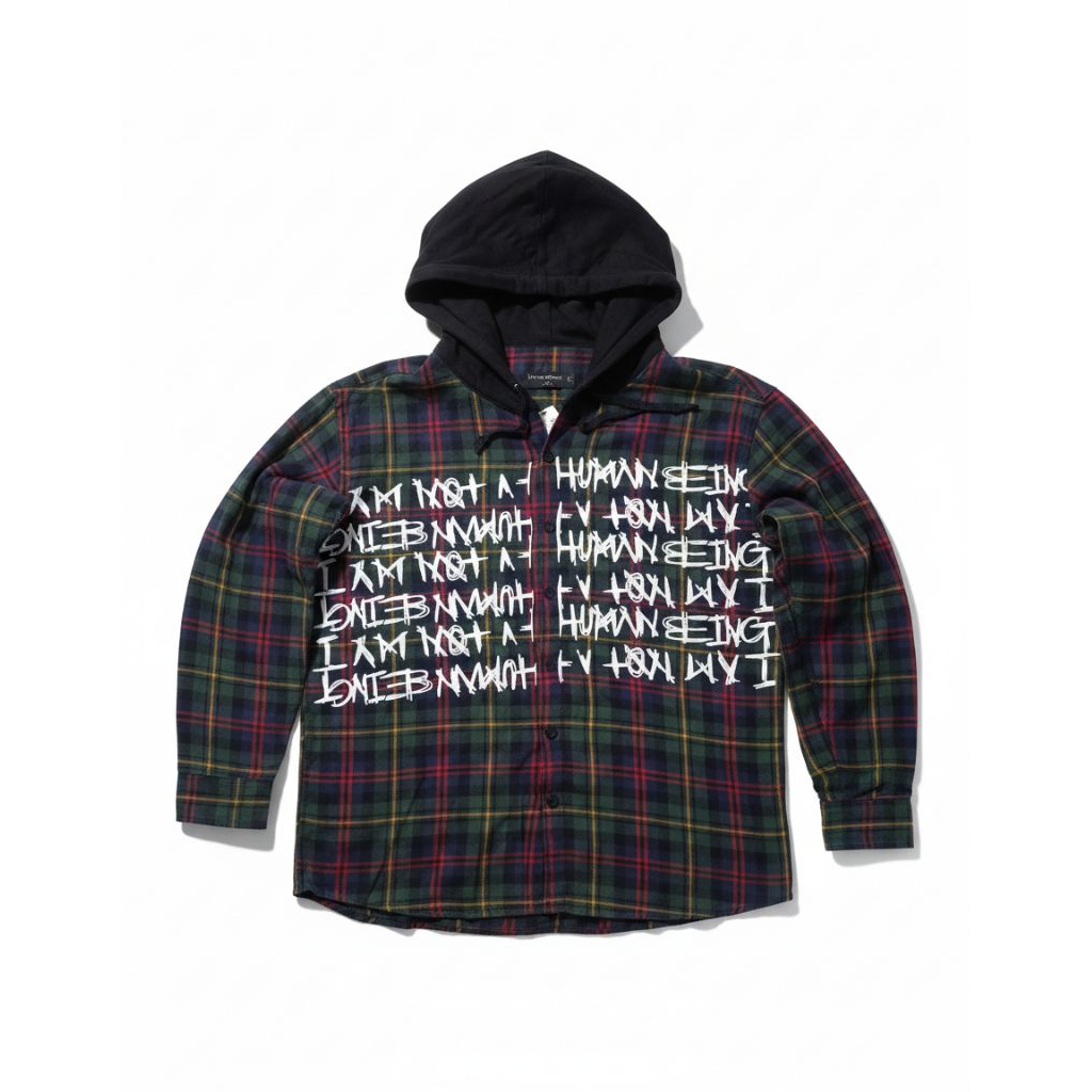 flanel hoodie iam not a human being