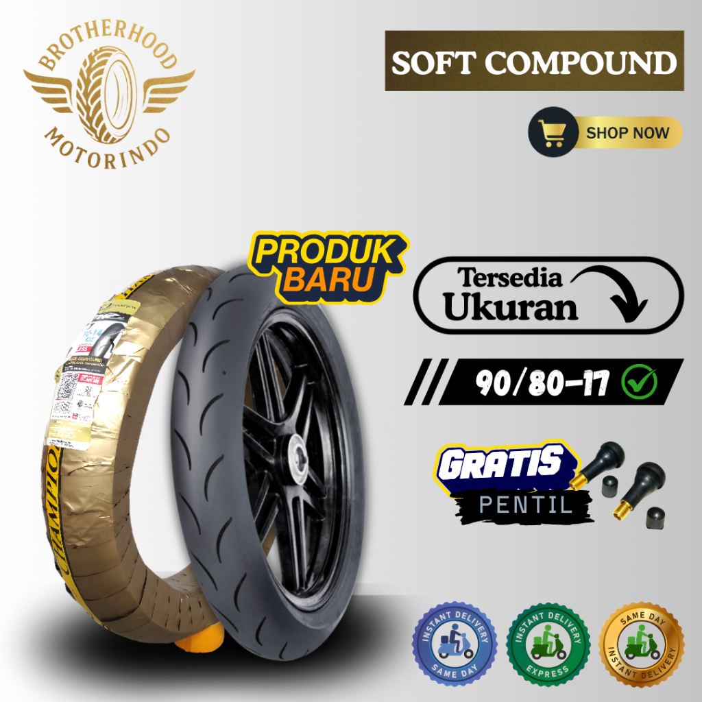 BAN FDR MP27 SOFT COMPOUND 90/80-17  TUBELESS  / BAN SOFT COMPOUND TUBLES / SOFT COMPOUND / BAN MOTO
