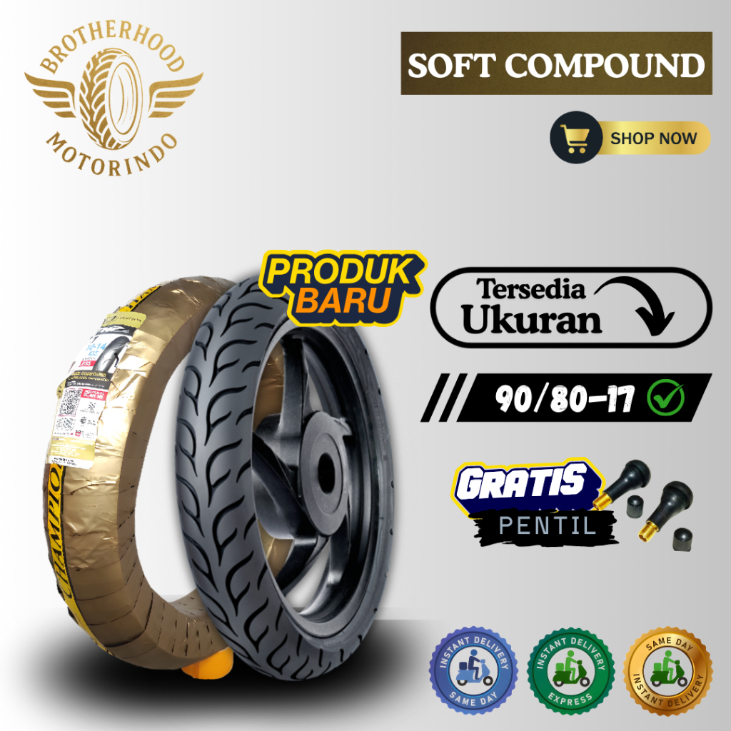 BAN FDR MP76 SOFT COMPOUND 90/80-17  TUBELESS  / BAN SOFT COMPOUND TUBLES / SOFT COMPOUND / BAN BALA