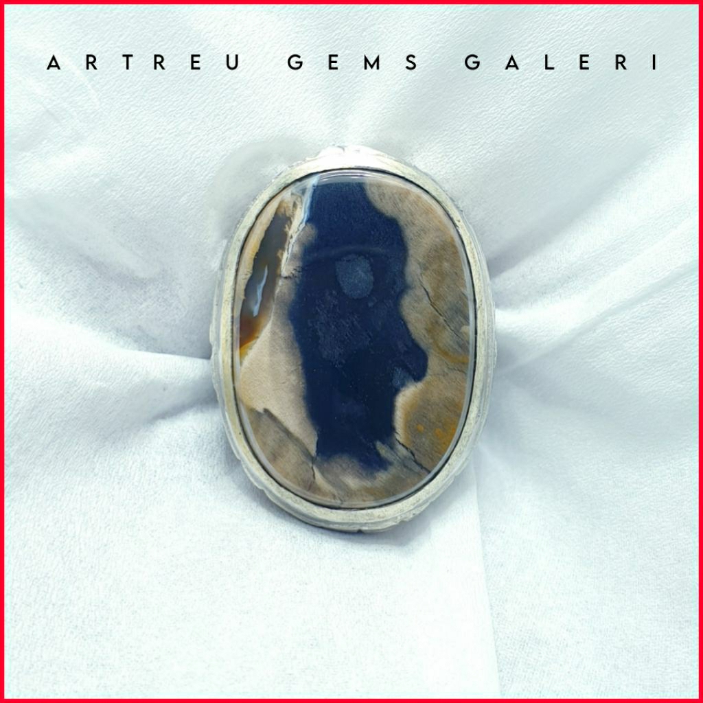 Batu Fokay Gambar ( Patung Kepala Budha ) | COD Bisa | Cincin Batu Akik Ring 5 - 10