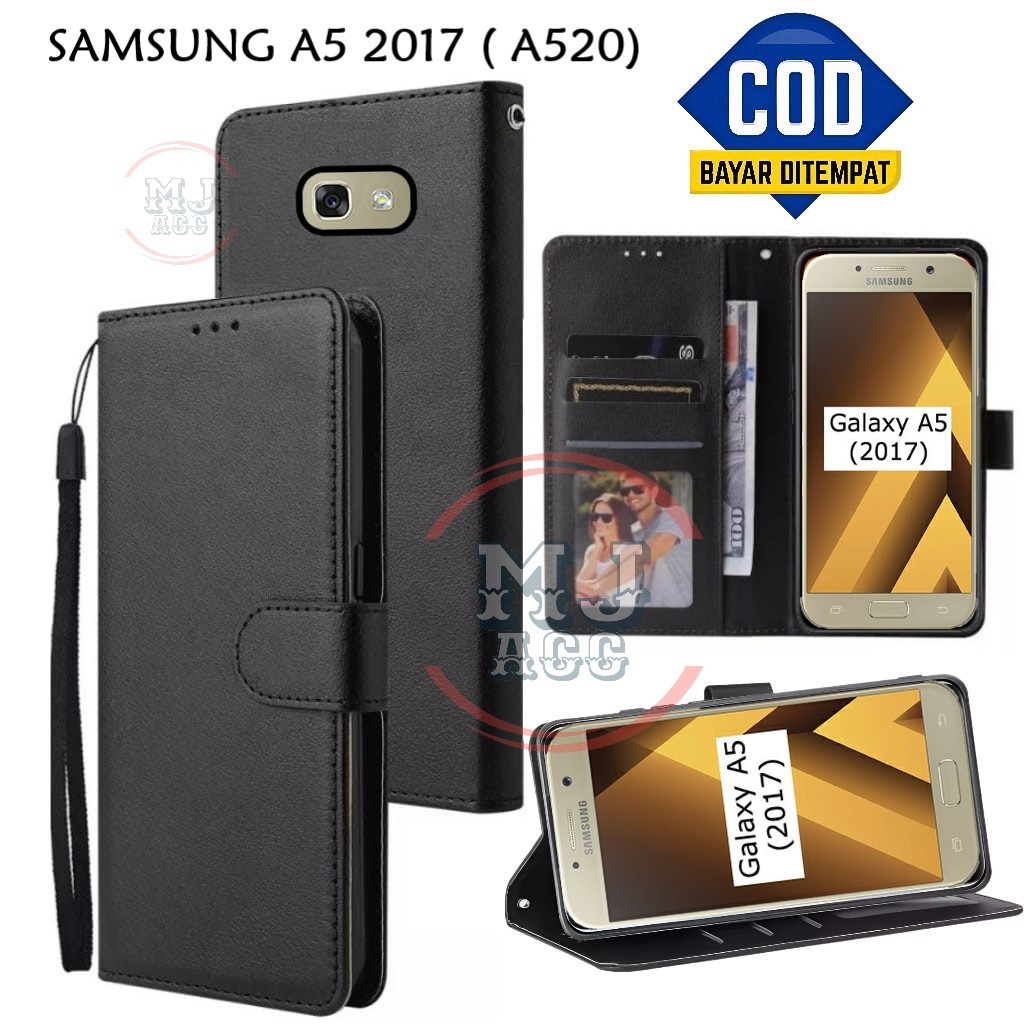 FlipCase Samsung A5 2017 (A520) Leather Case Wallet Premium Casing Hp SAMSUNG A5 2017 Cover Ponsel