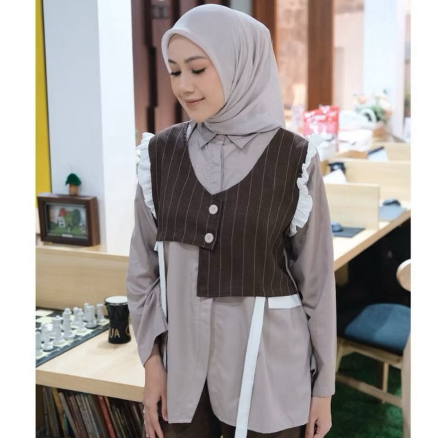 WULAN TOP DYA ID Pakaian kemeja kerja wanita