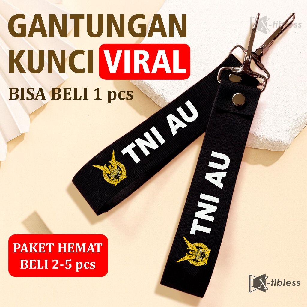 TNI AU GANTUNGAN KUNCI MOTOR TAS KEYCHAIN AKSESORIS MERCHANDISE ATRIBUT TNI