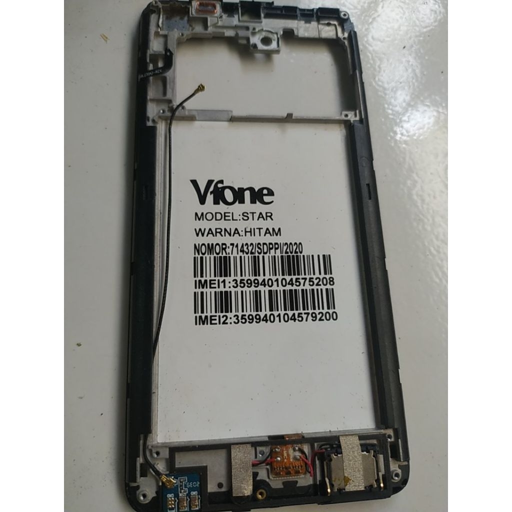 frame atau tatakan lcd Vfone  STAR N6 second original copotan