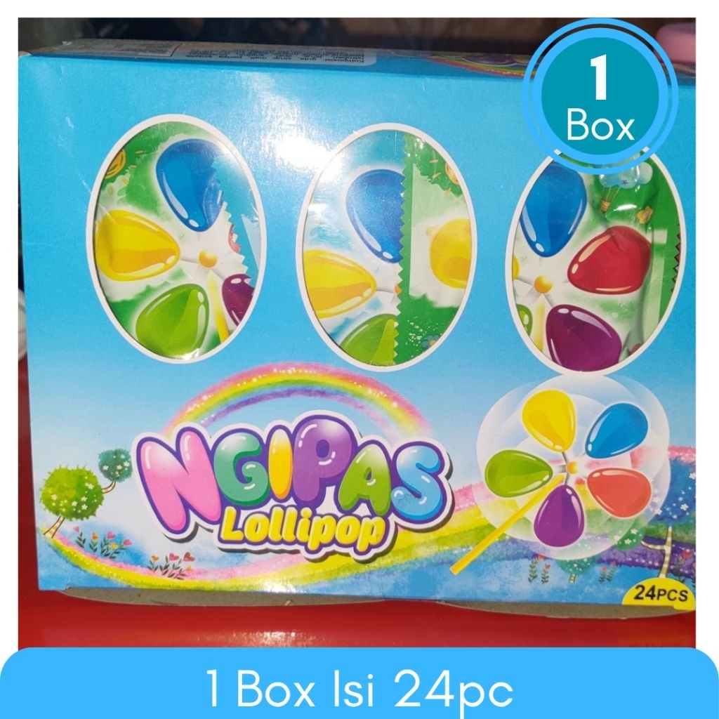 Permen Lollipop Kipas 192gr Isi 24pcs | Permen Lollipop Unik dengan Mainan Kipas Favorit Anak
