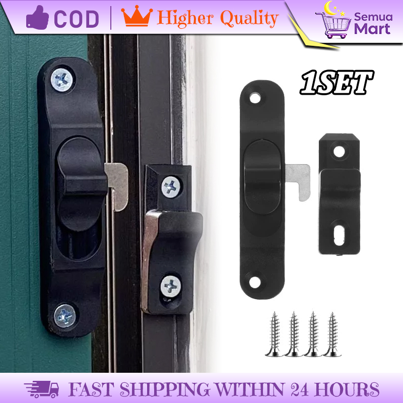 Window Slidding Lock Aluminium Kait Pintu - Pengunci Geser Jendela Screen, Anti Maling Universal