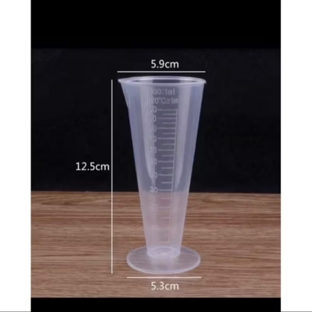 Gelas ukur Plastik 100ml Gelas Takar Plastik