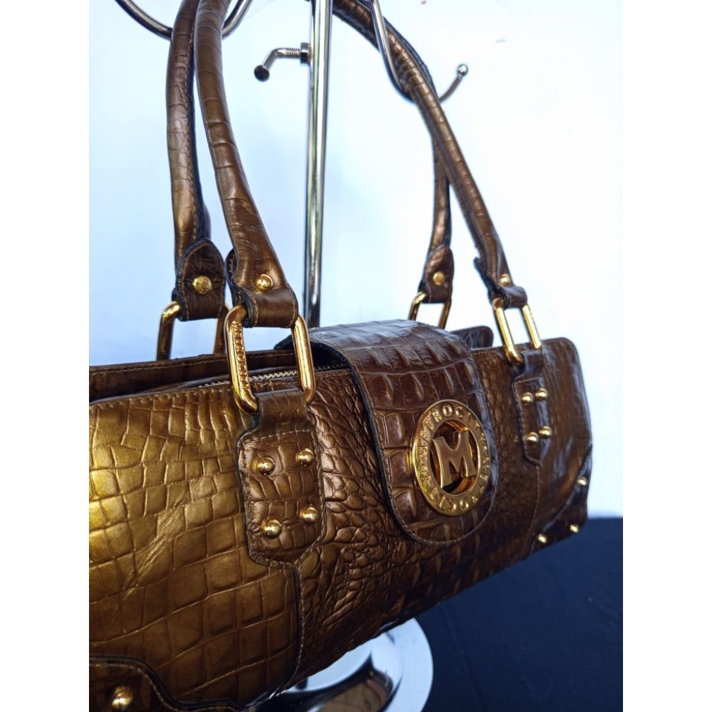 Hand Bag Shoulder Metrocity Italy Croco Kulit Asli second ori