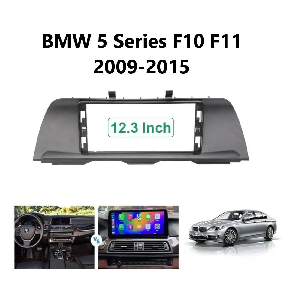 Frame Headunit Android 12 .3 INCH BMW 5 Series F10 F11 2009 - 2015 Wide Screen