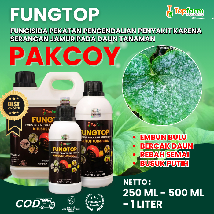 Obat Jamur Topfarm / Obat Jamur Layu Sawi Pakcoy / Obat Lanas Daun Sawi Pakcoy / Obat Bercak Daun Sa