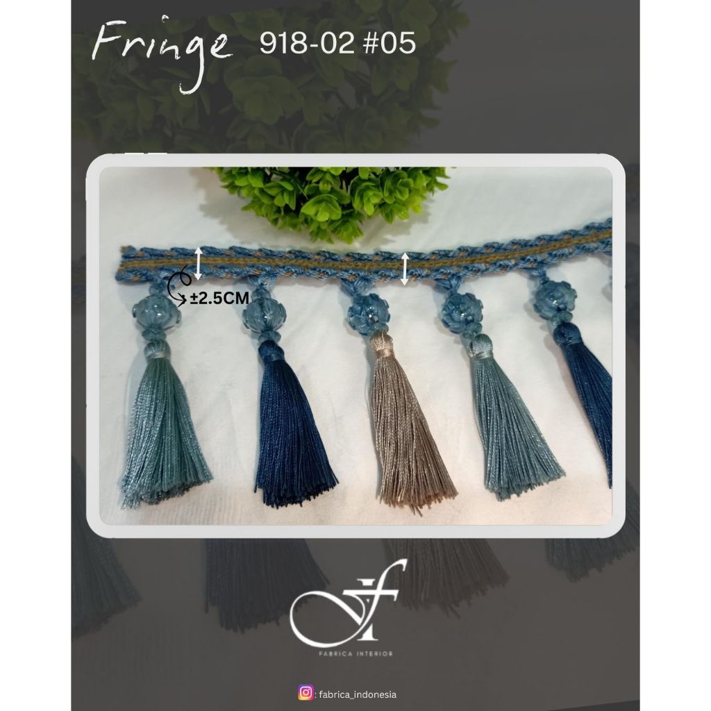 Renda Gorden/ Renda Rumbai/Hiasan Poni Gorden/Renda Gorden Crystal - FRINGE 918