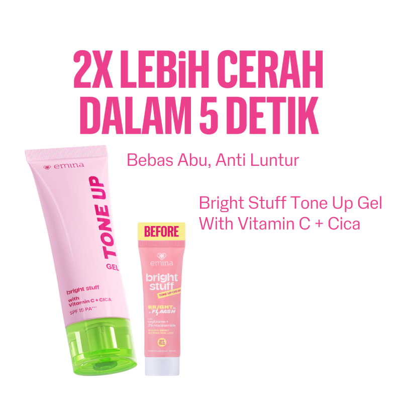 EMINA Bright Stuff Tone Up Gel 20ml | EMINA ToneUp | Cream Pelembab MEncerahkan - Beauty Cloudy
