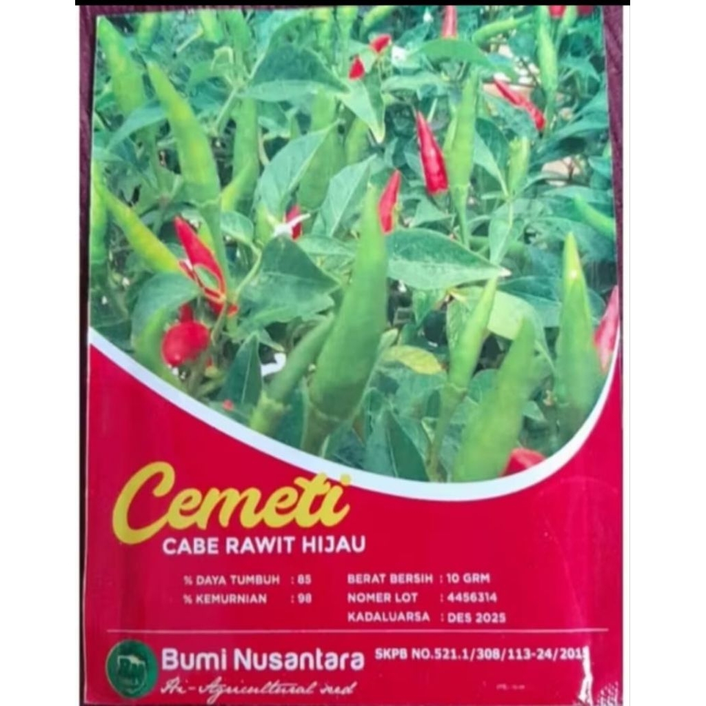 Benih Cabe Rawit Hijau CEMETI 10 gr