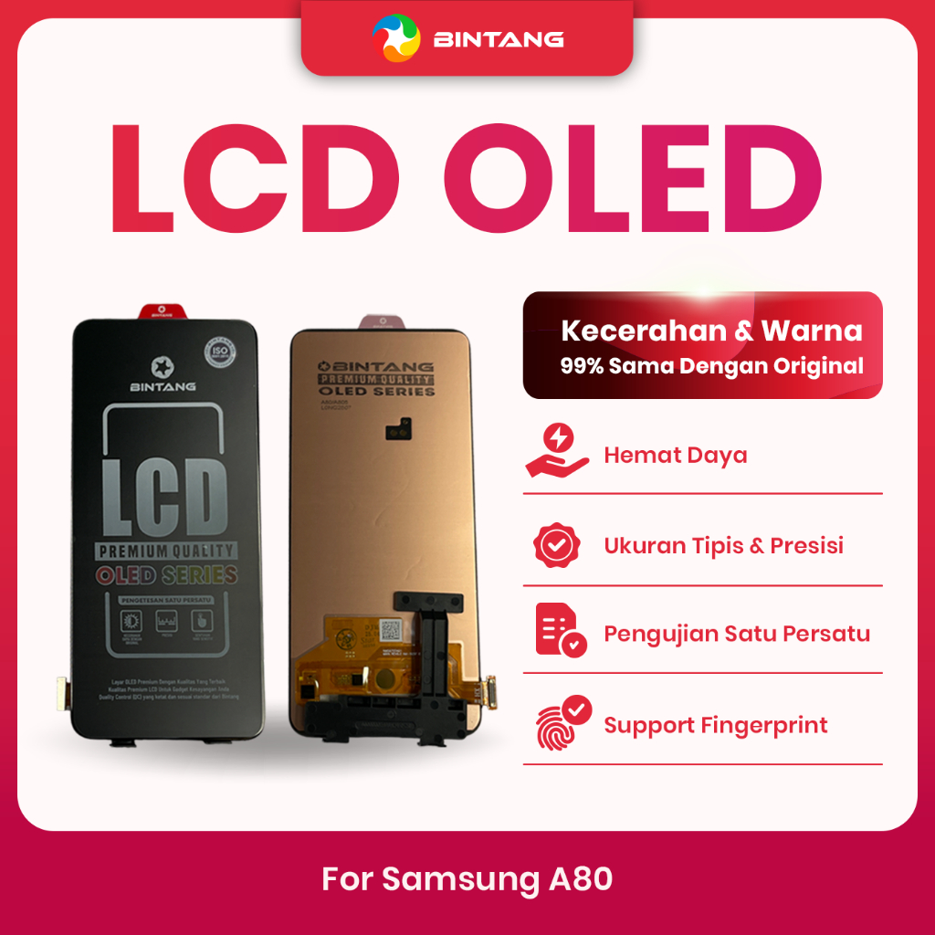 BINTANG OLED LCD Fullset Touchscreen for SAMSUNG A80