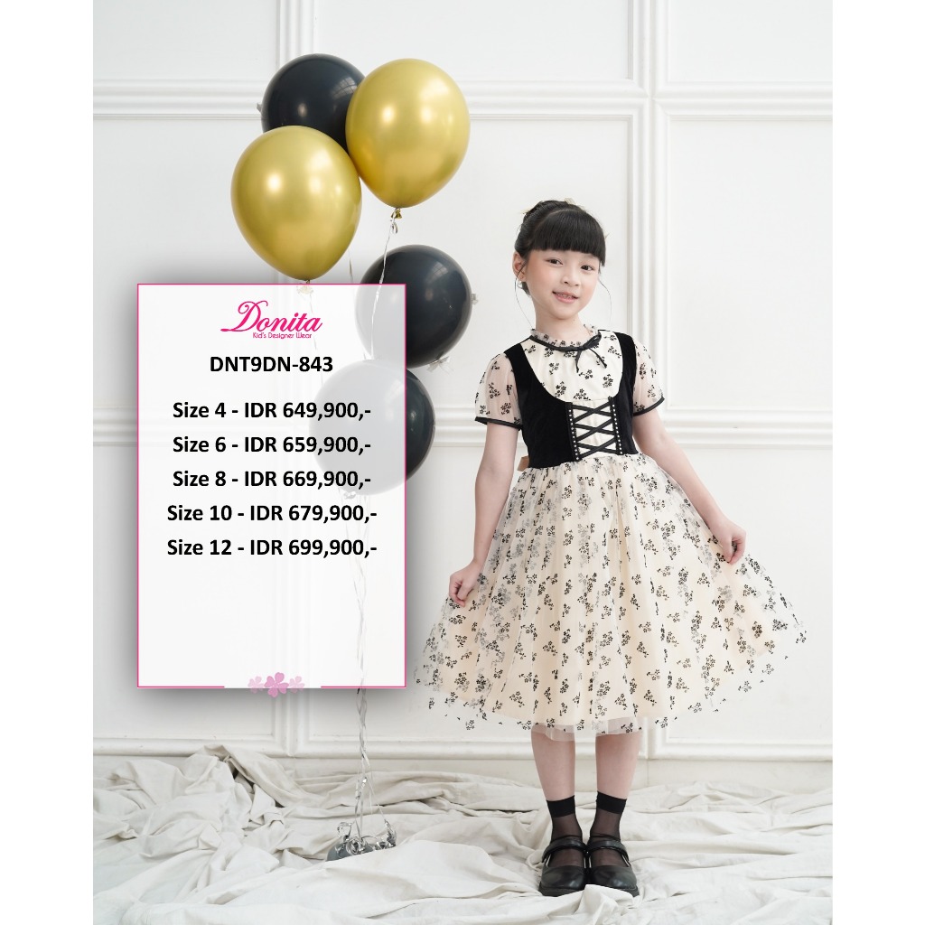 DRESS PARTY ANAK PEREMPUAN BRAND DONITA DN-843