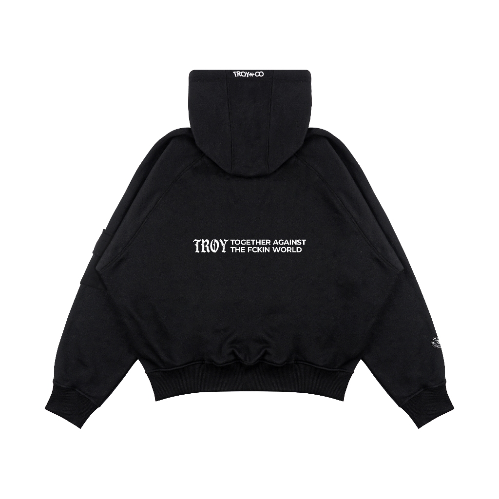 Troy Company Boxy Arm Pocket Hoodie Athwo - Hoodie Boxy Hitam BAPH 3433
