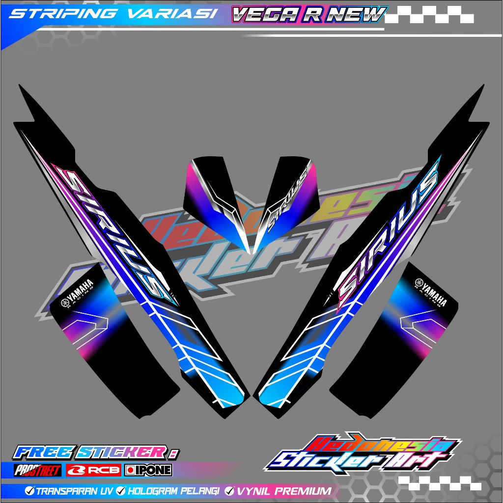 STRIPING VARIASI YAMAHA VEGA R NEW 2005 - 2008 / STICKER LIST VARIASI MOTOR VEGA R NEW