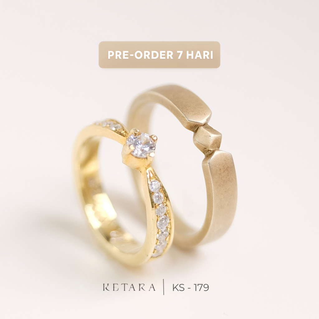 Cincin Kawin Tunangan Cincin Tunangan Cincin Couple Perak Silver Ketara Jewelry