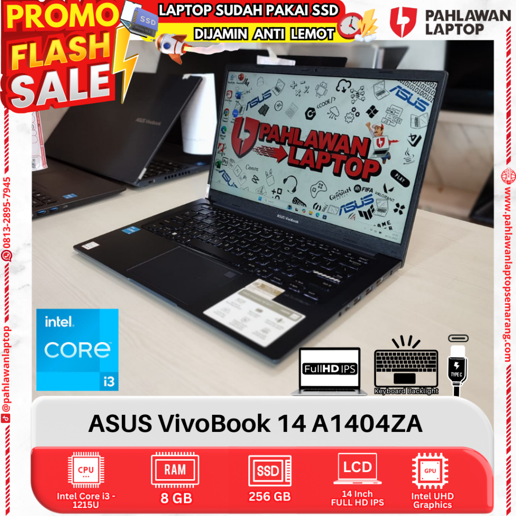 LAPTOP ASUS VivoBook A1404ZA Core i3 GEN 12 RAM 8GB SSD 256GB