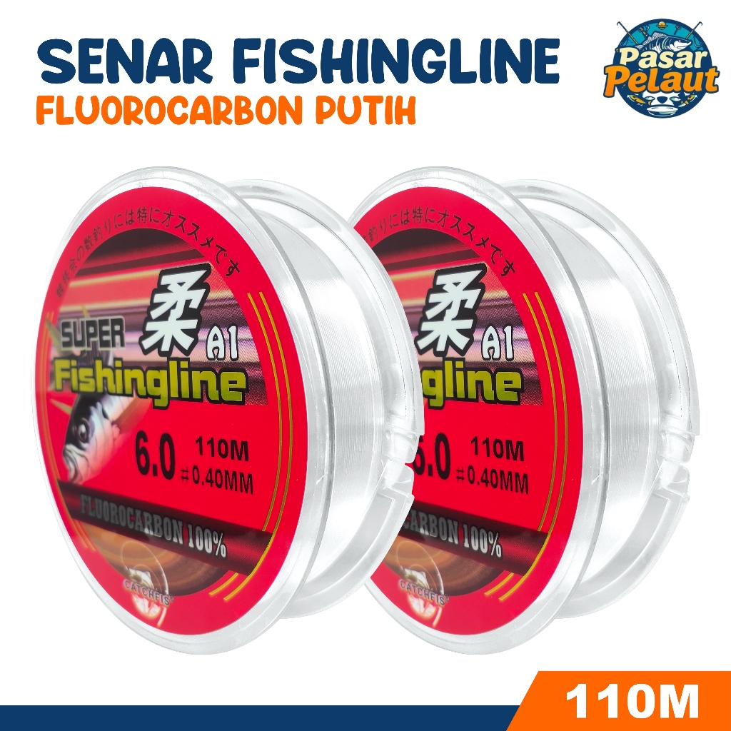 PASAR PELAUT Senar Pancing 110m Senar Pancing Kuat Bahan Nilon Transparan Senar Super Fishing Line