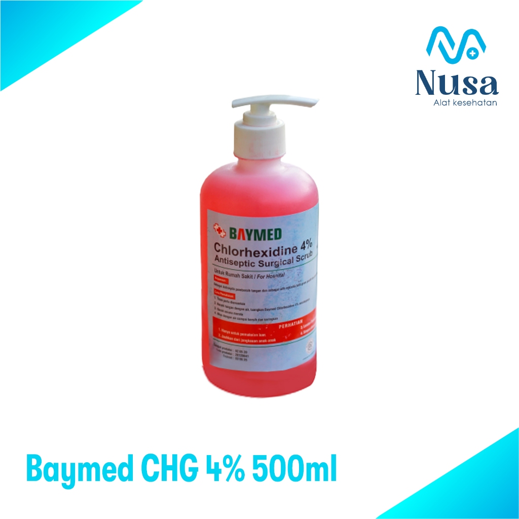 BAYMED Chlorhexidine 500ml - CHG 4% Handrub - Handwash - Handsanitizer