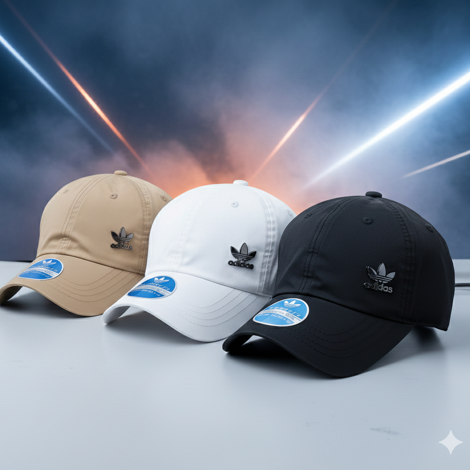 ADD Topi Baseball Caps Logo Logam Anti Karat Trefoil Unisex Casual Pria Wanita Import #963