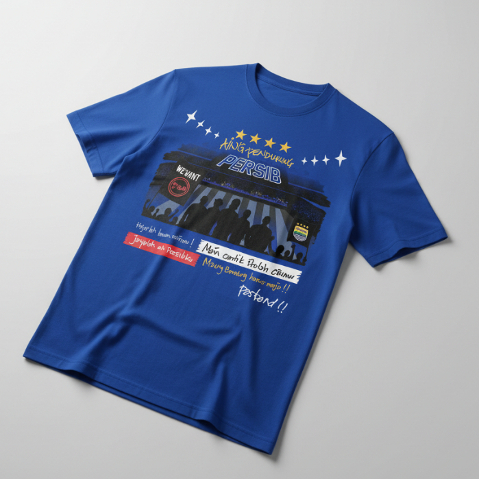 PasBand x Borg OFFICIAL Kaos Aing Pendukung Persib Hitam Bobotoh Limited Pria Wanita