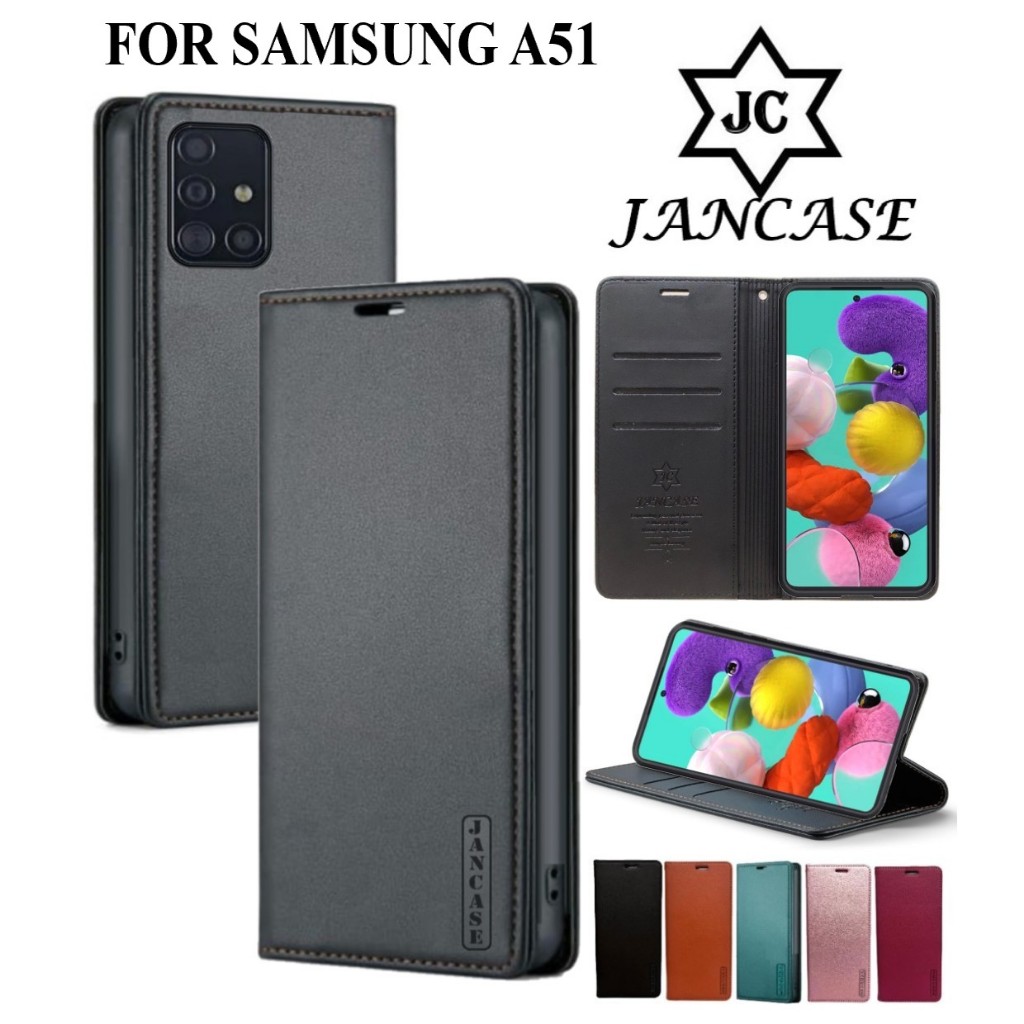 JANCASE FLIP WALLET UNTUK SAMSUNG A51 cover premium  casing dompet handphone