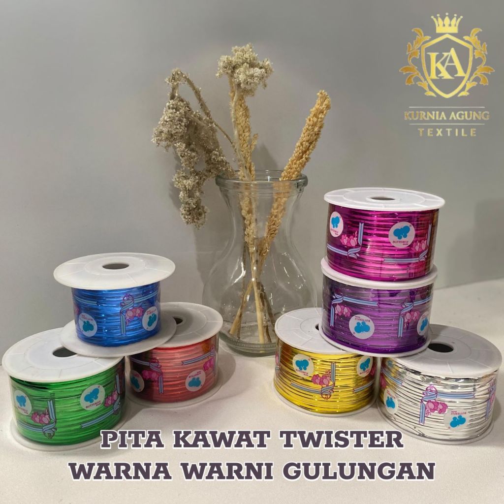 Kawat ROLL / Pita Kawat Twister Warna Warni / Kawat Metalik / Kawat Souvenir Gulungan
