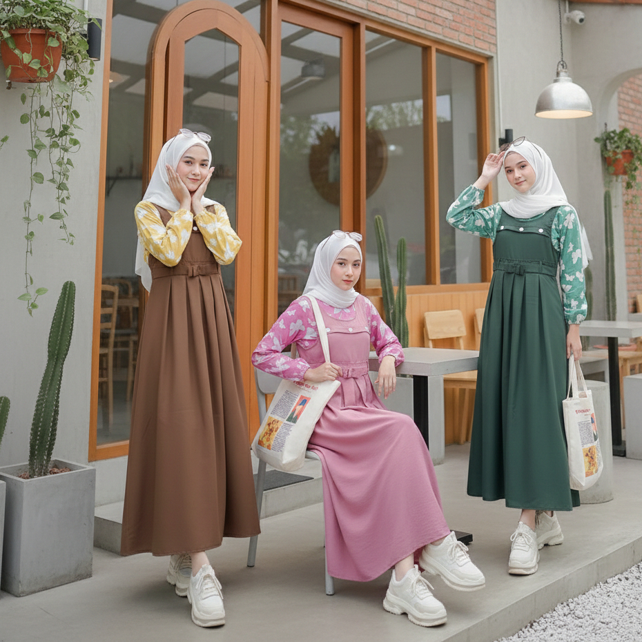 [GOOD STORE] KIKY//DELIA 3 TEEN SET REMAJA MOTIF CANTIK MIX OVERALL TERBARU Original By Shofiya Hija