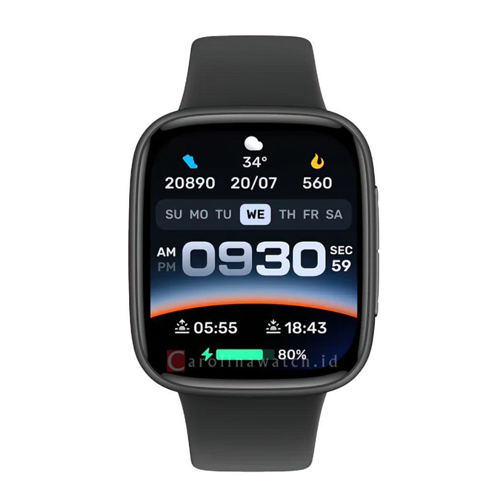 Jam Tangan Unisex IGEAR IGLU01 Lumi Smart Watch Dial Black Silicone Strap