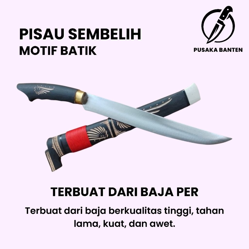 Golok Pisau Sembelih Tajam Baja Karbon - Original Pusaka Banten