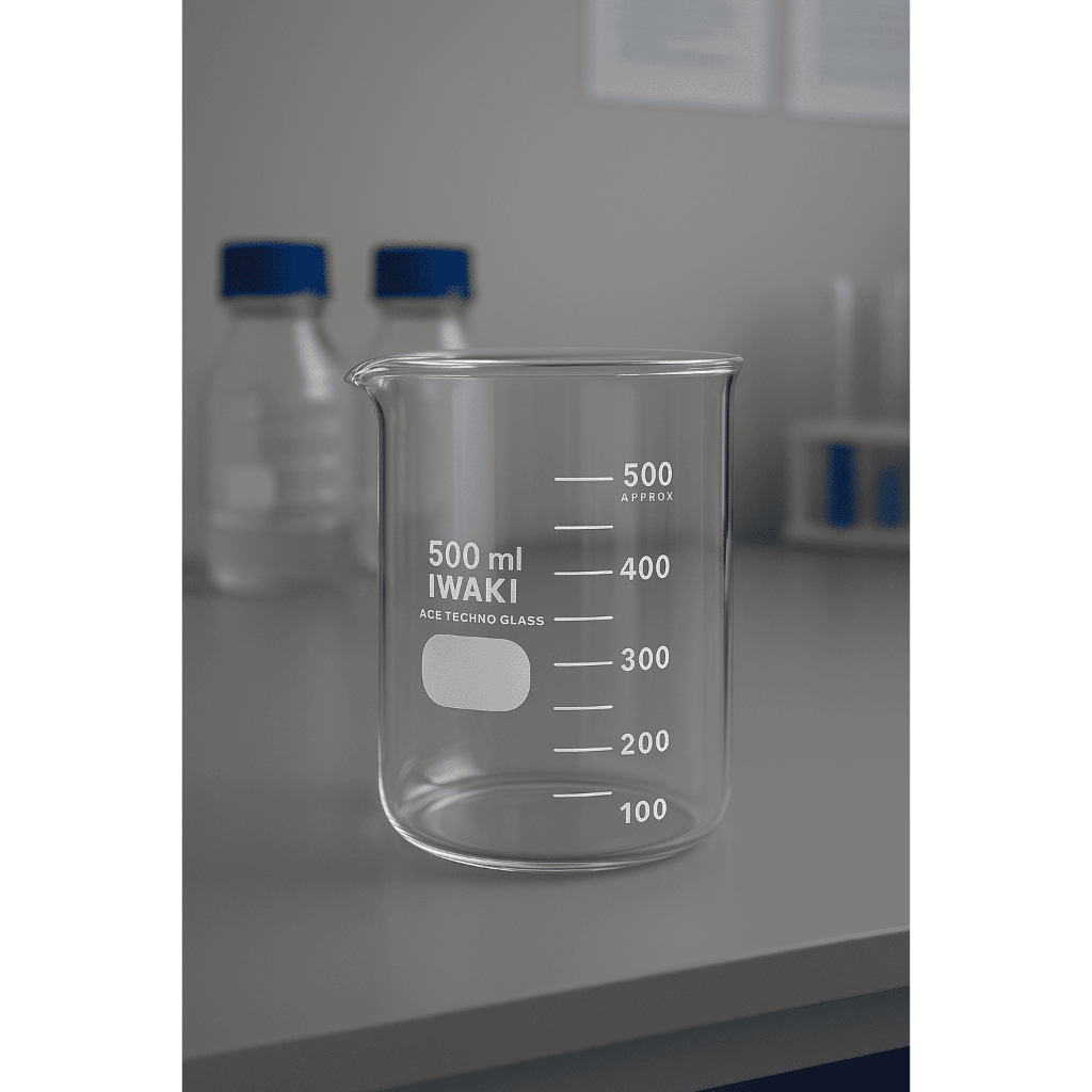 Beaker / Beaker 500ml IWAKI / Beaker Glass 500ml / Gelas Kimia 500ml IWAKI