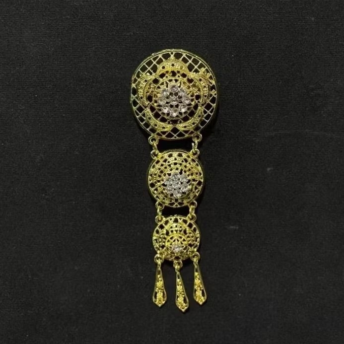 jewelry36 Kalung & Bros Pin Brooch Susun Adat Kebaya KutuBaru Kuning Putih Permata Polos Hijab Pesta