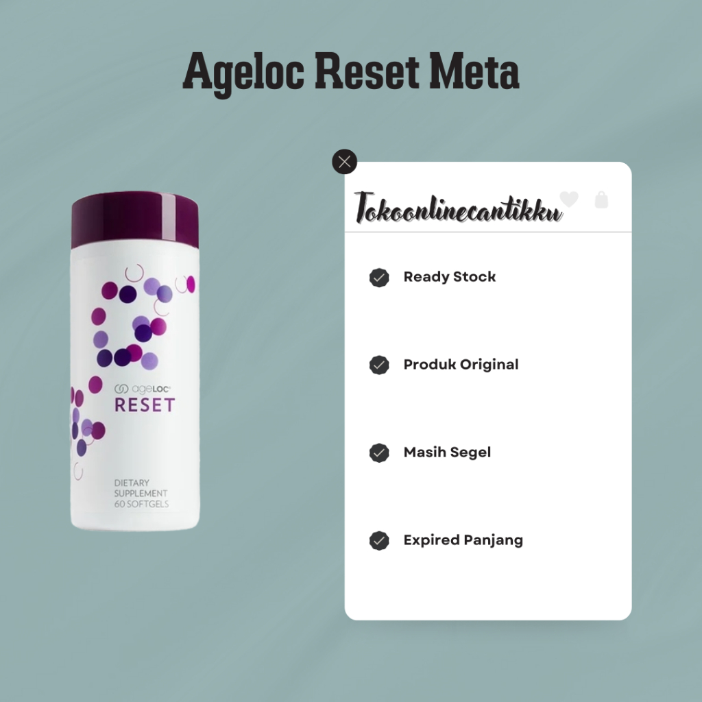 Ageloc® Reset Meta Original Segel 1 Botol Exp 06/2026 Reset Nu Skinn