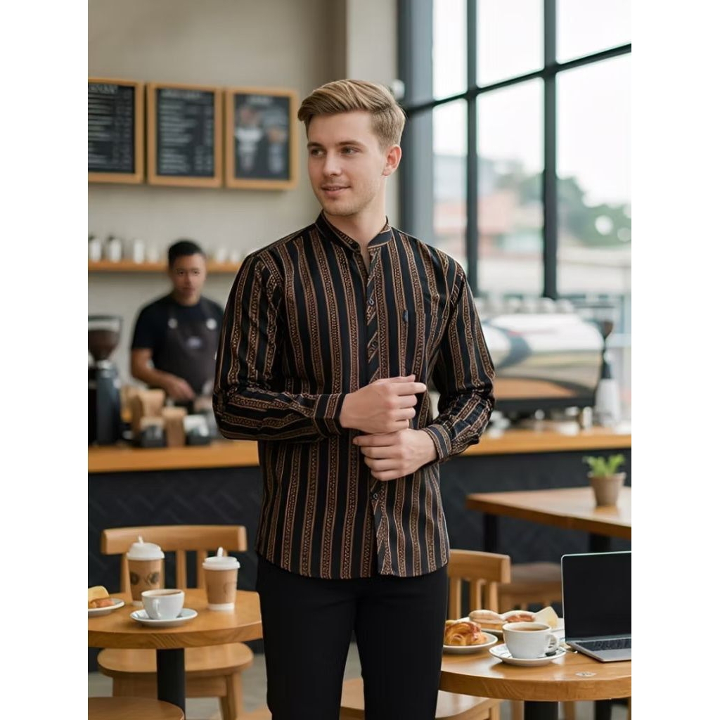 BAJU KOKO TRADISIONAL LURIK 02 SURJAN JAWA KERAH SANGHAI ORIGINAL BRAND ASAKHI