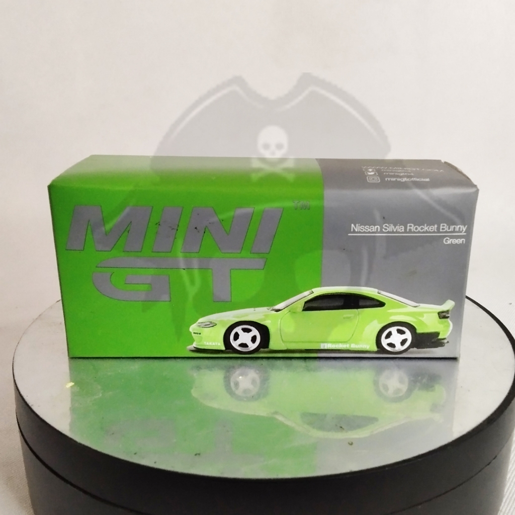MINI GT NISSAN SILVIA ROCKET BUNNY GREEN, MINI SCALE NISSAN SILVIA ROCKET BUNNY GREEN