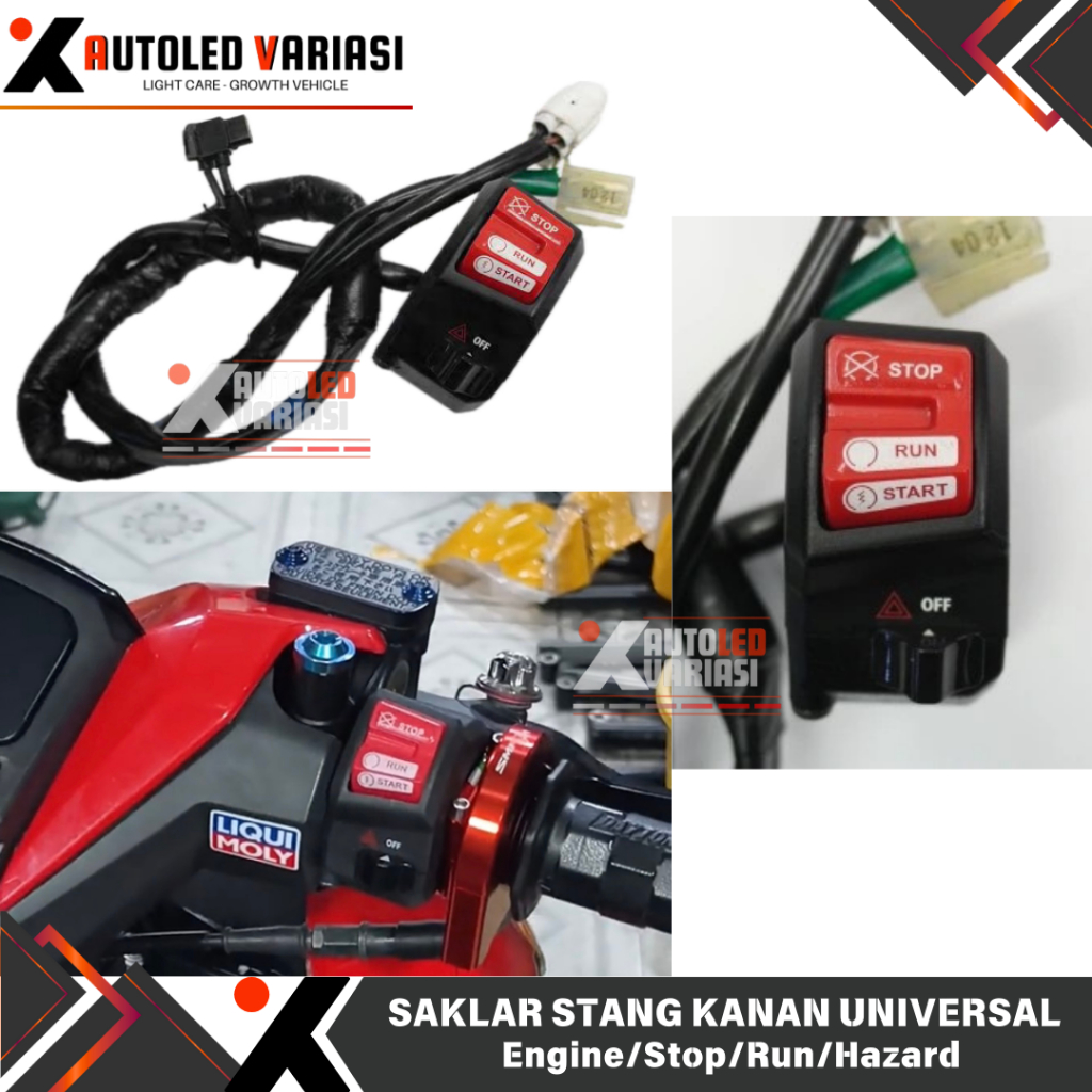 Saklar Gas Spontan Kanan Yamaha MT-07 Vario PCX Vixion Xabre Universal Pnp Plus Hazard