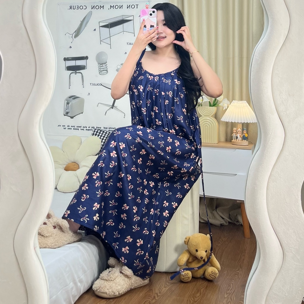 Sapasara - Baju Tidur Nightdress Daster Bali Lobek Tali Satu Rayon Adem Daster Yukensi Jumbo LD 120