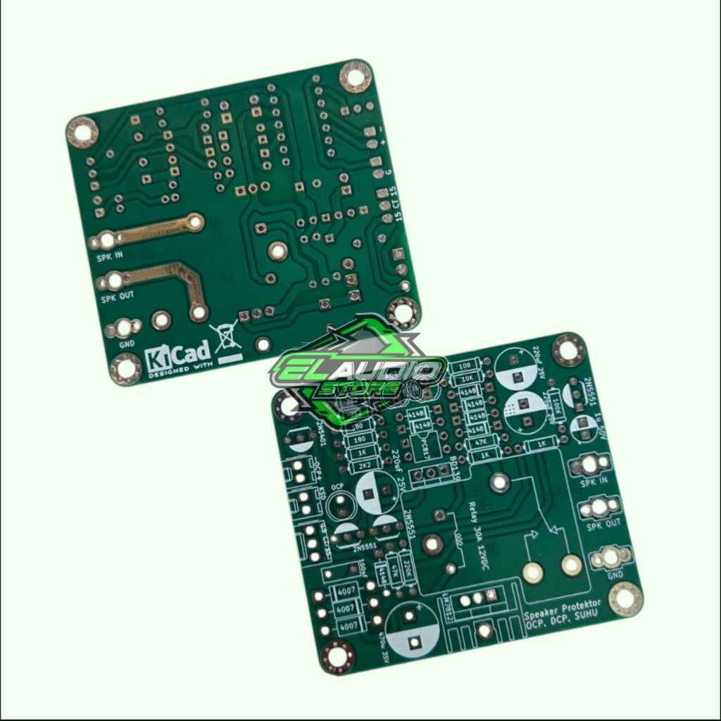 PCB Protek stereo Spiker OCP DCP Suhu / Speaker Protektor OCP+DCP+ Stereo Double Layer FR4 Fiberglas