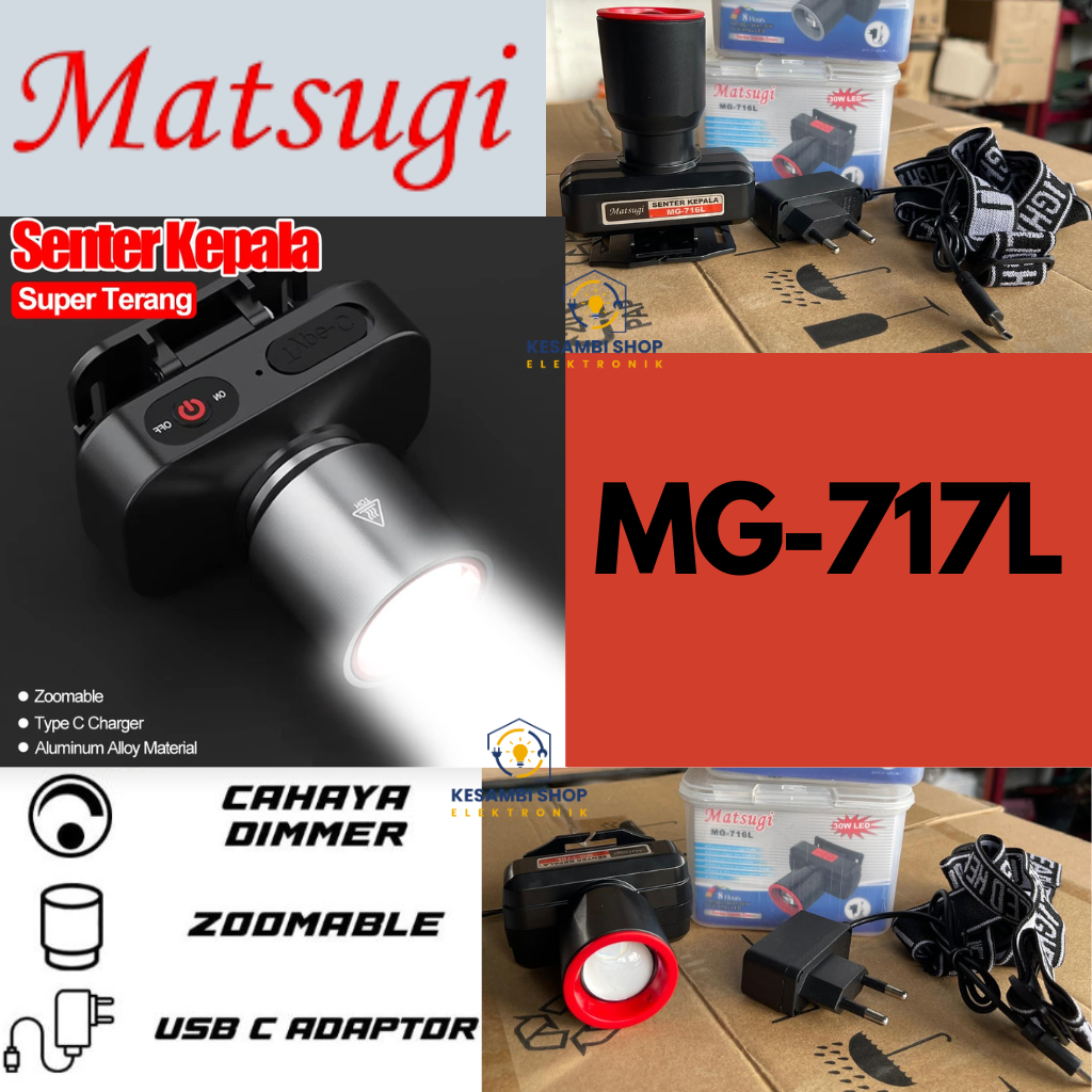 MATSUGI SENTER KEPALA MG-707L 40W SENTER KEPALA MATSUGI LED ZOOM