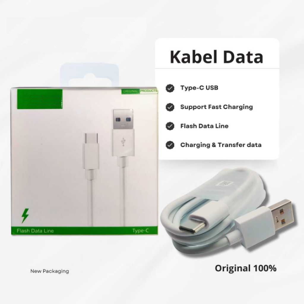 Kabel Data Charger TYPE C Opoo A16 A52 A53 A54 A55 A74 5G A91 A92 A33 K3 A5 2020 A9 2020 Reno Ori