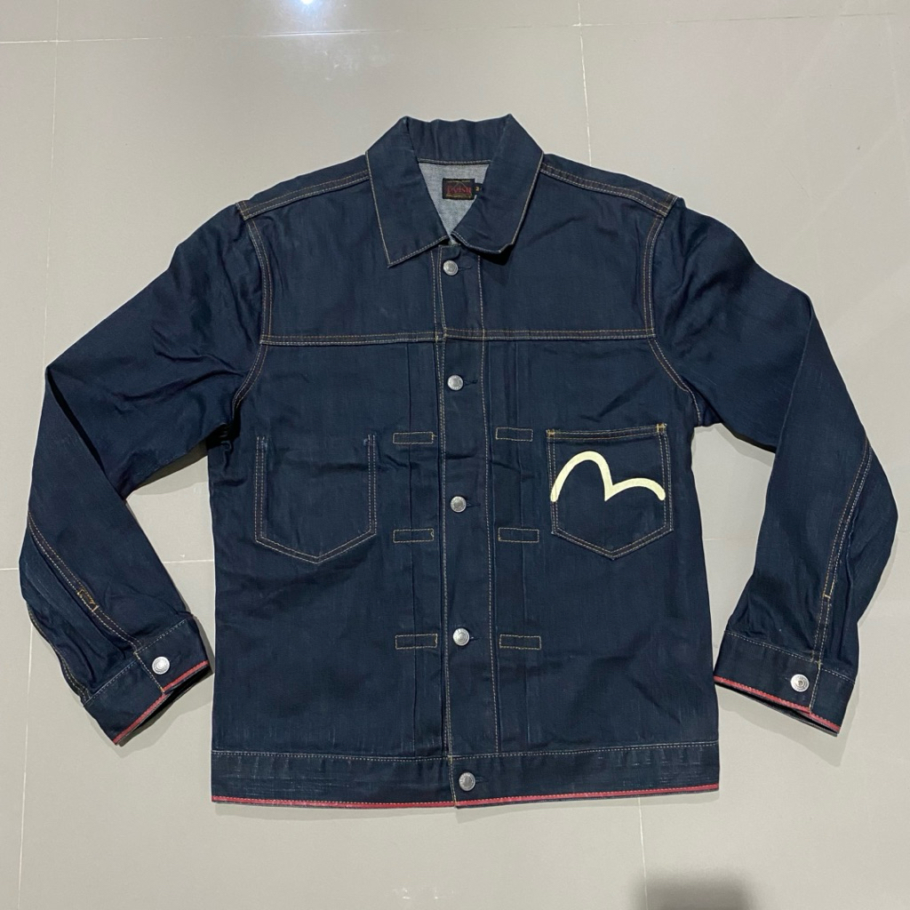 Evisu Seagull Modified type II Coated Denim Jacket Mighty Evisu Embroidery