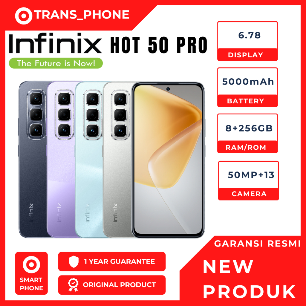 Infinix Hot 50 pro 4G RAM 8/256GB GARANSI RESMI